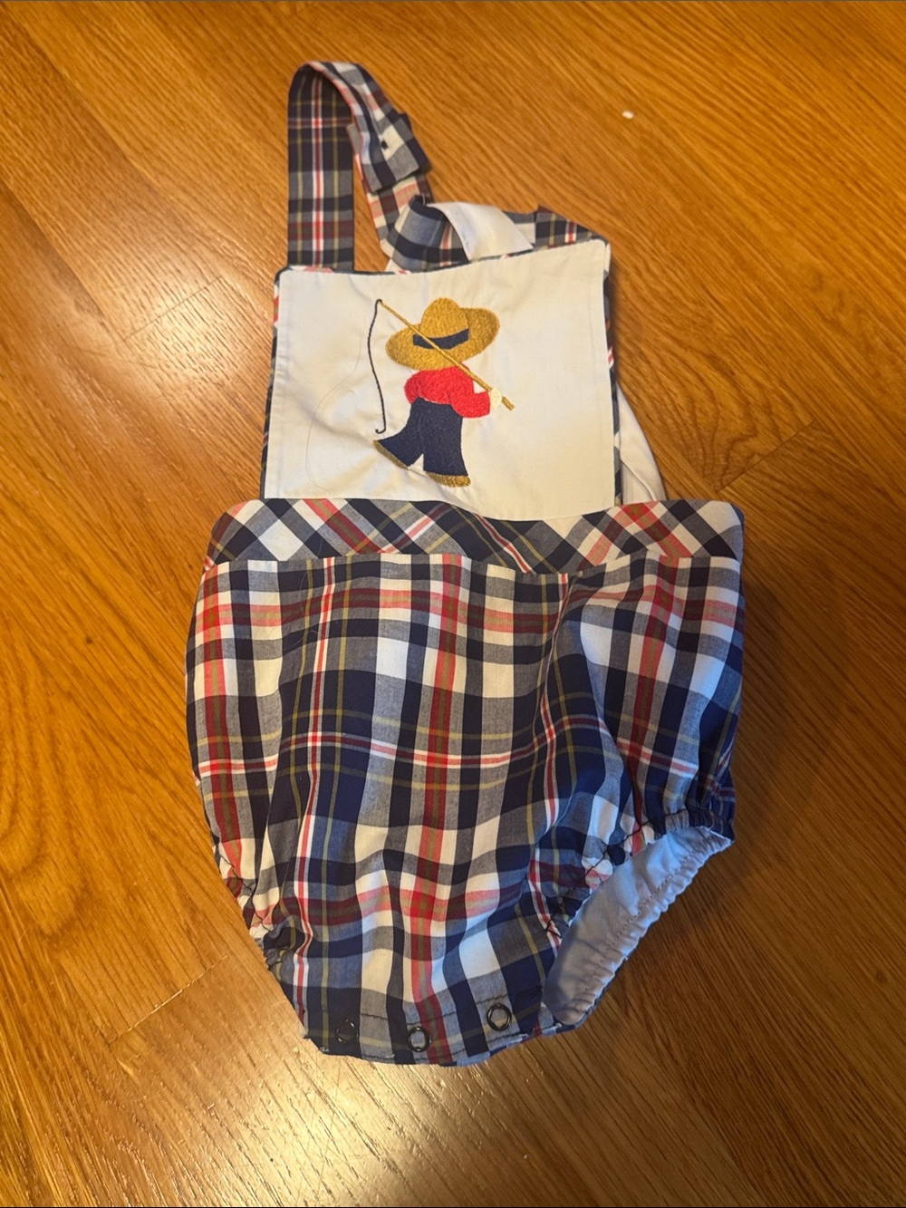 TBBC Sunsuit with fishing appliqué